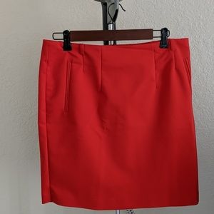 Red pencil skirt.